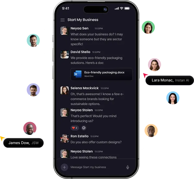 Illustration of startup community networking