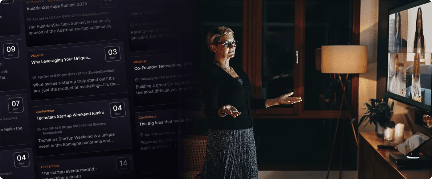 Startup event hub showcasing global networking opportunities